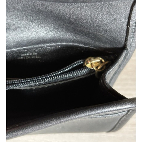 Rare Vintage Coach Quiet Luxury Rich Black Leather Purse Wallet Brass Keyring - Picture 11 of 13